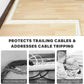 10ft Large White Floor Cord Cover, Self-2" (W) x 0.6"(H), Cable Cavity:0.8"(W) x 0.4"(H), Adhesive Power Cable Protector, Silicone Cord Protector, Cord Management, Cord Concealer and Cable Hider