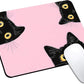 Mouse Pad, Cute Pink Black Cats Mouse Pads for Desk, 9.5" x 7.9" Non-Slip Rubber Base Computer Mousepad with Women, Portable Square Design for Wireless Mouse and Pad Laptop Office & Travel