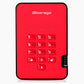 iStorage diskAshur2 SSD 256GB Red| Secure portable solid state drive | Password protected | Dust & water resistant | Hardware Encryption
