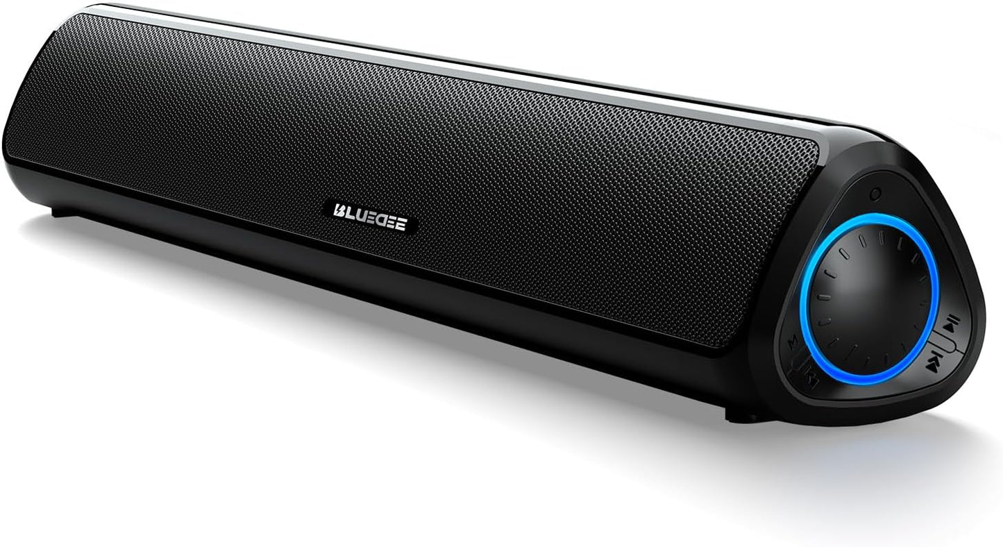 Computer Speakers for Desktop PC, HiFi Stereo Poratble 5.3 Bluetooth Computer Speakers, Computer Sound bar, 3.5mm Aux-in Pc Soundbar with Deep Impactful Bass, Gaming Speakers for PC,Laptop,Tablet