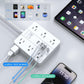 Surge Protector Power Strip 15 Ft Cord, HUNIAN Flat Plug Extension Cord with 12 Widely Spaced Outlets 6 USB Charger (2 USB C Ports), Desk Charging Station for Home Office Supplies, Dorm Room, White