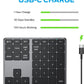 iClever Number Pad, Aluminum Wireless Number Pad for Multi Devices, USB-C Rechargeable, External 34-Keys Bluetooth Keyboard for Data Entry, Compatible for Laptop, Mac, iMac, Tablet, PC Desktop