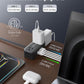TROND 360° Rotating Flat Plug Power Strip, 10FT Extension Cord with 4 USB Ports, 4 Wide Spaced AC Outlets, Wall Mount, 900J Surge Protector for Office Travel Dorm Room Essentials, Black