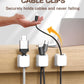 Maveek Magnetic Cable Clips, 5 Pack Square Cord Organizer with Magnets and Metal Plates, Silicone Cable Holders for USB C, HDMI, Ethernet, Charging Cords – Desk, Wall, Office & Car Use (White)