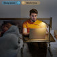 Laptop Bed Tray Desk with LED Desk Light, SAIJI Adjustable Laptop Stand for Bed, XX-Large PVC Leather Foldable Table with Book Stand,Wrist Rest, Extra Leg Room(Black)