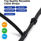 Reusable Cable Ties, 126 PCS 8 Inches Adjustable Cord Straps Wire Organizer Cord Wrap and Hook Loop Cable Management