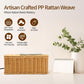 Delamu Handmade Rattan Cable Management Box, Cord Organizer with 2 Open Slots, Desk Cord Box Hider for Computer Router USB Hub Power Strip, 12.5" Lx 5.1" Wx 5.1" H, Natural