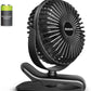 BESKAR Portable Clip on Fan Rechargeable, 4 Speeds Small Battery Operated Fan, USB Desk Fan with Strong Airflow, Sturdy Clamp for Golf Cart Office Outdoor Travel Camping