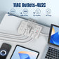 10 FT Flat Plug Surge Protector Power Strip,11 Multiple AC Outlets with 6 USB Ports (2 USB C), 6 Feet Extension Cord, 1250W/10A, One Touch Switch Button, White