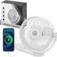 Magnetic Cruise Fan with 12000mAh Battery - Portable Cabin Air Circulator, 3-Speed LED Desk Fan with Timer, Power Bank & Ceiling/Wall Mount, Cruise Ship Approved for Travel (White)