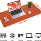 Leather Desk pad Protector, Large Desk mat with Natural Cork & PU Leather,Mouse pad,Non-Slip Office Desk Mat,Waterproof Desk Writing Pad for Office and Home (35in*17in, Orange)