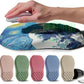 Ergonomic Raised Mouse Pad Wrist Support with Bilateral Slope Memory Foam Mousepad for Wrist Rest and Carpal Tunnel Pain Relief 11.8x7.9〃Starry Night Waves