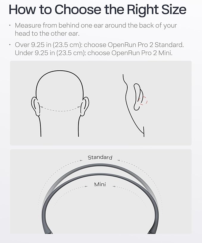 SHOKZ New OpenRun Pro 2- Bone Conduction Headphones, Open-Ear Bluetooth Wireless Sport Earphones for Running, Workouts - Sweat Resistant, Secure Comfortable Fit -Deep Bass, Smart Mic, Reflective Strip