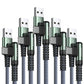 AINOPE USB C Charger 5-Pack [10/6.6/6.6/3.3/1.6ft] 3.1A Fast Charging, Right Angle, Nylon Braided, Compatible with Galaxy S22/21 Note20, LG V20