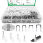 800Pcs 4mm 6mm 8mm 10mm J-Hook Ethernet Cable Nails Wire Clips with Steel Nails and 5/8" 3/4" 1/2" 1" Insulated U Staple Nail for Home Office Business