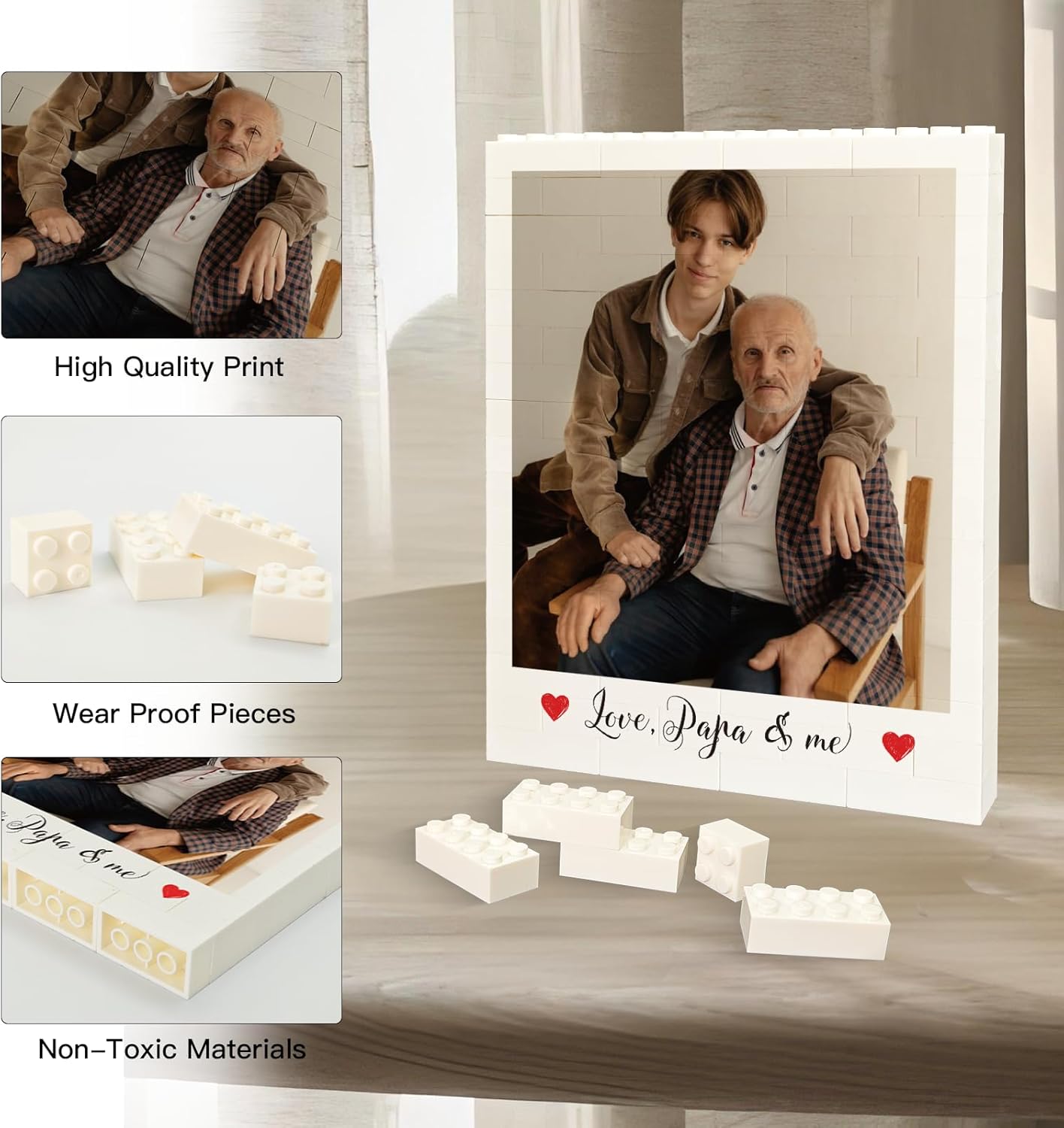 Personalized Photo Puzzle- Customized Photo Building Bricks - Unique Building Bricks with Vibrant Print - Stylish Decoration for Friends and Family