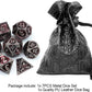 Haxtec DND Dice Set Metal D&D Dice Set with Leather Dice Bag Antique Iron Red Metal Polyhedral Dice Compatible with Dungeons and Dragons TTRPG Gifts