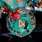 ARUOHHA DND Resin Dice Translucent Green Leaf Sharp Edged Dice Set with Box, 7pcs Flower Inclusions Polyhedral D and D Dice RPG Role Playing Game D20 D12 D10 D6