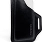 TobbinGear Leather Belt Phone Pouch, Left Handed Leather Cell Phone Holster, Universal Phone Case with Belt Loops, for Men and Women Black Large