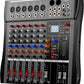 Professional DJ Audio Mixer - NEW BAXS 6 Channel DJ Bluetooth Controller Sound Mixer,USB Interface,6 XLR Mic/Line Input,AUX,FX Processor MP3 Player,+48V Phantom For Karaoke Studio Streaming Recording