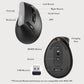 Vertical Mouse Wireless,Bluetooth Mouse with BT5.0/4.0/2.4G, Rechargeable with Battery Indicator,Ergonomic Design for Comfort and Reduced Wrist Strain, Ideal for Home,Office Use,Black