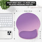 ITNRSIIET Ergonomic Mouse Pad with Wider Memory Foam Wrist Rest +17% - Curved Cushion Reduces Pressure 20%, Pain Relief, Non-Slip, Smooth, Cute Colors, 9.85 x 9 in, Purple Pink Gradient