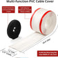 16.4ft Cord Cover Floor, Soft PVC Cord Covers for Wires on Floor, Self-Adhesive Floor Cable Cover Cord Hider, Floor Cable Management Cable Protector for Commercial Office Carpet/Floors/Wall White