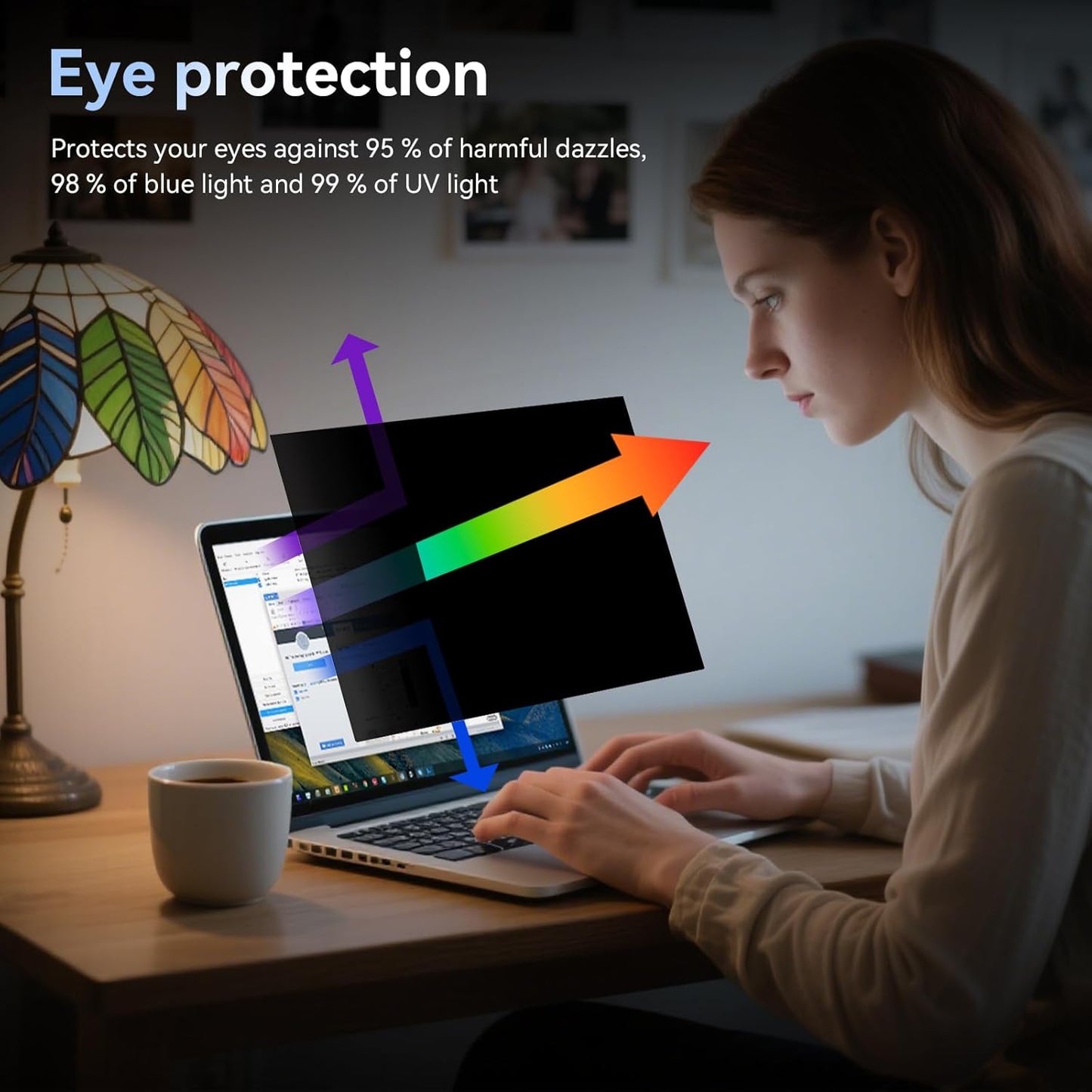 360° Laptop Privacy Screen 15.6 Inch for 16:9 Computer, 15" Monitor 4 Way Privacy Anti Glare Protector Blue Light Filter Shield Film Compatible with Lenovo/Hp/Dell/Acer/Asus/Thinkpad/Envy/Toshiba
