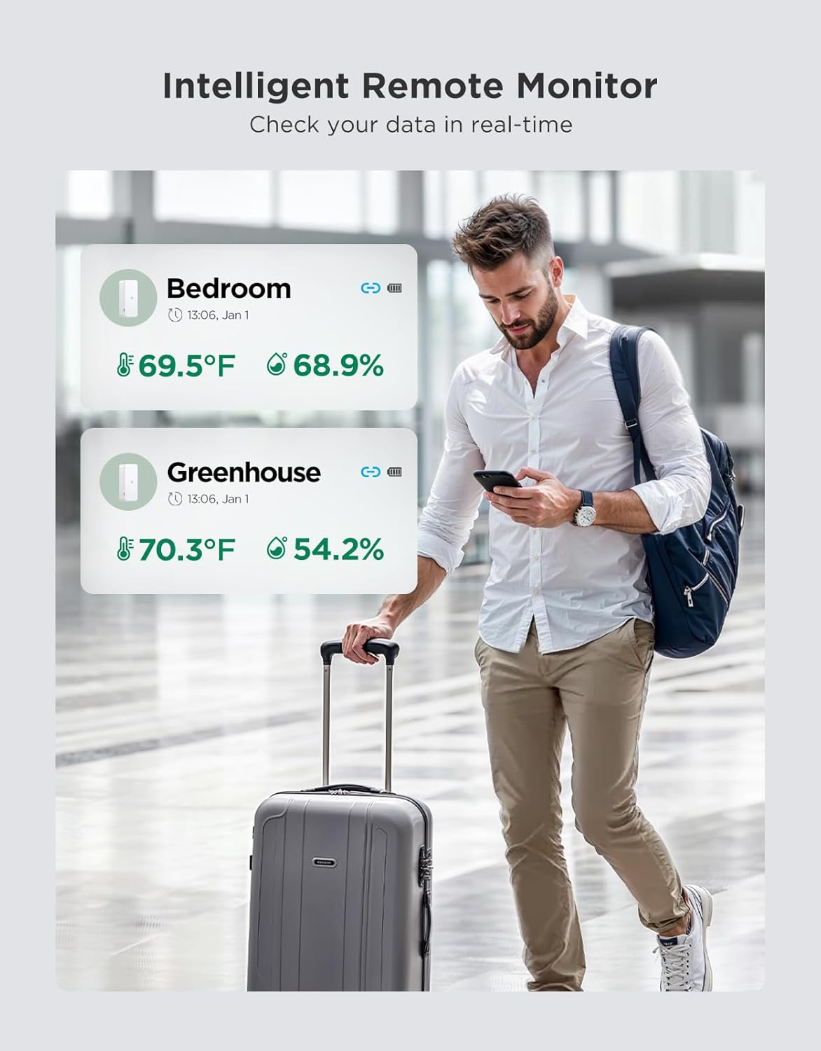 GoveeLife 2.0 WiFi Hygrometer Thermometer 3 Pack, Smart Humidity Temperature Sensor with App Notifications, 2-Year Free Data Storage Export, Temperature Humidity for Bedroom, Wine Cellar, Basements