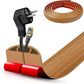 Floor Cord Cover Self Adhesive Cord Hider,20FT Cable Management, Extension Strip Protector for Wires, Prevent Cable Trips for Offices, Gyms, Exhibitions Cavity:0.51"(W) x 0.3"(H) Brown Wood
