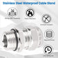 2 Pcs 1/2" NPT Stainless Steel Waterproof Cable Gland, IP68 Waterproof Adjustable Cable Glands, Strain Relief Cord Grip Connectors with Gaskets and Locknut for 6-12mm Cable Diameter