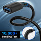 3 Pack USB 3.0 Extension Cable 15 Feet, USB A Male to Female Extender Cord, 5Gbps Data Transfer for Webcam, Printer, Keyboard, Mouse, Flash Drive, Hard Drive, Controller, Black Cable with 5 Cable Ties