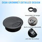 Desk Grommet 3-1/8" (80 mm), Desk Cord Hole Cover, Cable Grommet ABS Plastic, Desk Hole Grommet for Office and Home Table Cable, Detachable Adjustable Cable Cord Organizer (Light Grey 2 Pcs)