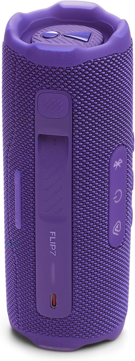JBL Flip 7 (Purple) + Bundle with divvi! Protective Hardshell Case (Black)