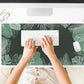 Green Plants Desk Mat Tropical Leaves Mouse Pad Cute, Large Extendded Gaming Deskmat, XXL Laptop Keyboard Mouse Mat Desktop Matt Women Office Desk Accessories Mousepad Desk Cover Mat, 31.5"x15.75"