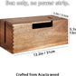 Acacia Wood Cable Management Box, Wooden Cord Hider & Organizer for Power Strip, Electrical Hiding, TV Wires, Desk & Floor Cables - Office Under Desk Cable Storage Box for Wire Storage Organization