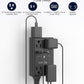 Black Wall Power Strip, 8 Way Outlets with 1680J Surge Protected, Multi Plug Wall Outlet with USB Ports, LED Indicator, 1875W Wall Mounted Surge Protectors for Dorm Room Office Kitchen