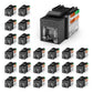 VCELINK RJ45 Cat 6 Keystone Jacks 25-Pack, Dust-Proof Keystone Jacks, 90-Degree Punch Down Ethernet Modular Jacks, UTP Keystone Jack Adapter, Black