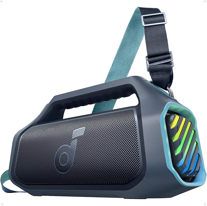 soundcore Boom 2 Plus By Anker, Outdoor Speaker, 140W, 2+2 Channel, BassUp 2.0, 20H Playtime, Fast Charge, IPX7 Waterproof, RGB Lights, Power Bank, Bluetooth 5.3, Portable for Outdoors, Camping, Beach