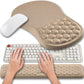 Hokafenle 2 in 1 Ergonomic Mouse Pad Wrist Support & Wrist Rest for Computer Keyboard Set, with Relieve Carpal Tunnel Pain Massage Bulge and Full Memory Gel Design (2In1 Set, Sand Color)