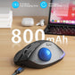 Wireless Trackball Mouse, Ergonomic Bluetooth Rechargeable Computer Mouse, Backlit Rollerball Thumb Laptop mice with 5 Level DPI, Adjustable Angle, 3 Devices Connection for PC, Windows - Blue Ball