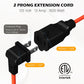 90 Degree 2 Prong Polarized Outdoor Power Extension Cord 15 FT, Angled Low-Profile Plug, 16 Gauge 125V SJTW Waterproof Long Cable for Home Office Lawnmower Garden Tools Lights, ETL+Ties-Bright Orange