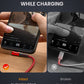 AINOPE USB Type C Cable 3.1A Fast Charger (2-Pack, 10ft+10ft) Right Angle USB A to USB C Cable, Resistant Nylon Braided USB C Charger Cable (Red)