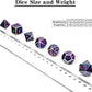 Purple Metal Dice Set D&D, DNDND 7 Die Enamel Polyhedral DND Dice Set with Metal Tin for Dungeons and Dragons and Role Playing Game