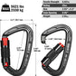 FresKaro UIAA Certified 25KN Auto Locking Climbing Carabiner Clips, Twist Lock, and Heavy Duty Carabiners for Rock Climbing, Rappelling, and Mountaineering, D Shaped