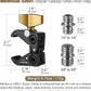 MINIFOCUS Super Clamp Mount, Tripod Clamp with 1/4" & 3/8" Threaded Holes, 3/8" Locating Pin for ARRI Standard, T-Shaped Wingnut and Silicone Pad, Versatile Crab Clip Strong Clamp for Camera/LED Light