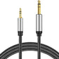 3.5 mm to 6.35 mm Audio Cable 12Ft, Gold-Plated Terminal Silver Color Zinc Alloy Housing 3.5mm 1/8" Male TRS to 6.35mm 1/4" Male TRS Nylon Braided Stereo Audio Cable for Cellphone, Amplifiers(12Ft/4M)