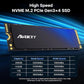 256GB M.2 2280 PCIe Gen3x4 NVMe SSD, Read Speed up to 2000MB/s, SLC Cache 3D NAND TLC M.2 SSD, Compatible with Laptop, Desktop ＆ NVMe Enclosure