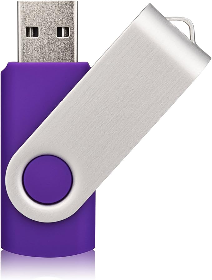 Aiibe 5pcs USB Flash Drive 4GB Pen Drive Thumb Drives USB Drive (5 Colors: Black Red Yellow White Purple)