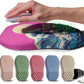 Ergonomic Raised Mouse Pad Wrist Support with Bilateral Slope Memory Foam Mousepad for Wrist Rest and Carpal Tunnel Pain Relief 11.8x7.9〃Twilight Waves